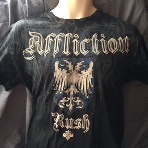 AFFLICTION- Rush T -Shirt Double Sided Size (M)